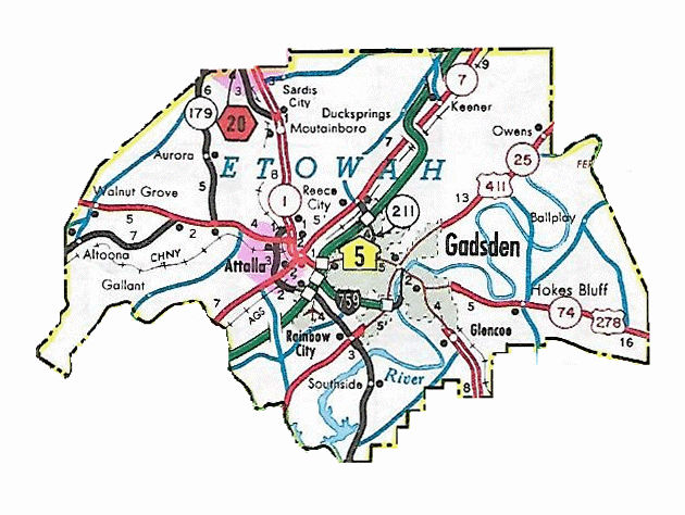 Etowah County Map